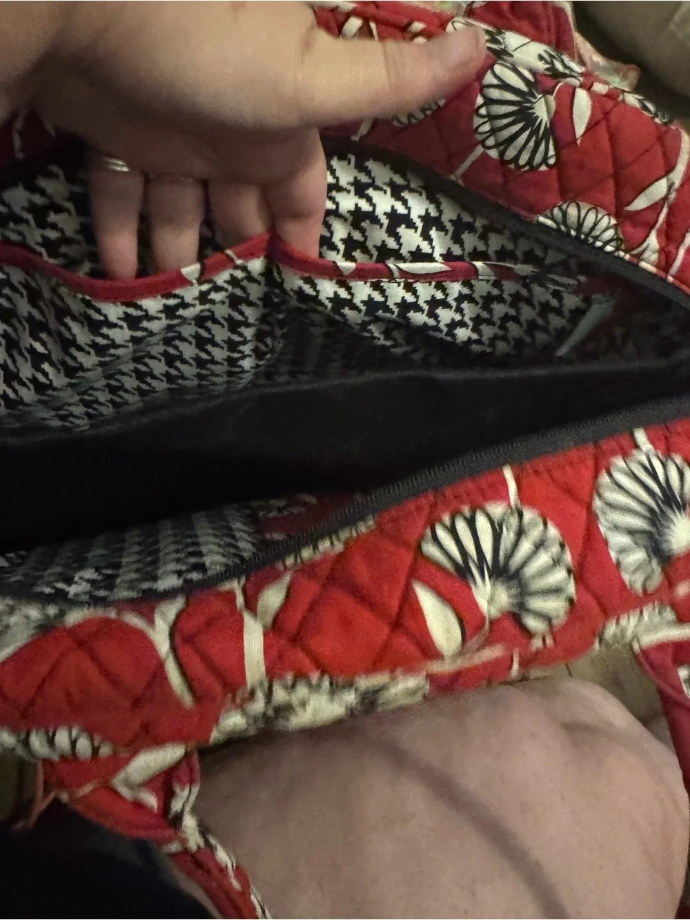 Vera Bradley Red Quilted Floral Laptop Bag